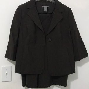 Ann Taylor petite skirt suit—chocolate brown